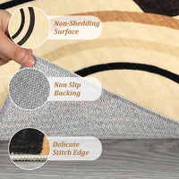 Garvee Modern Brown 8x10 Machine Washable Large Area Rug, Geometric Rug Non Slip Soft Rug Living Room Rug Accent Throw Rugs for Dining Room
