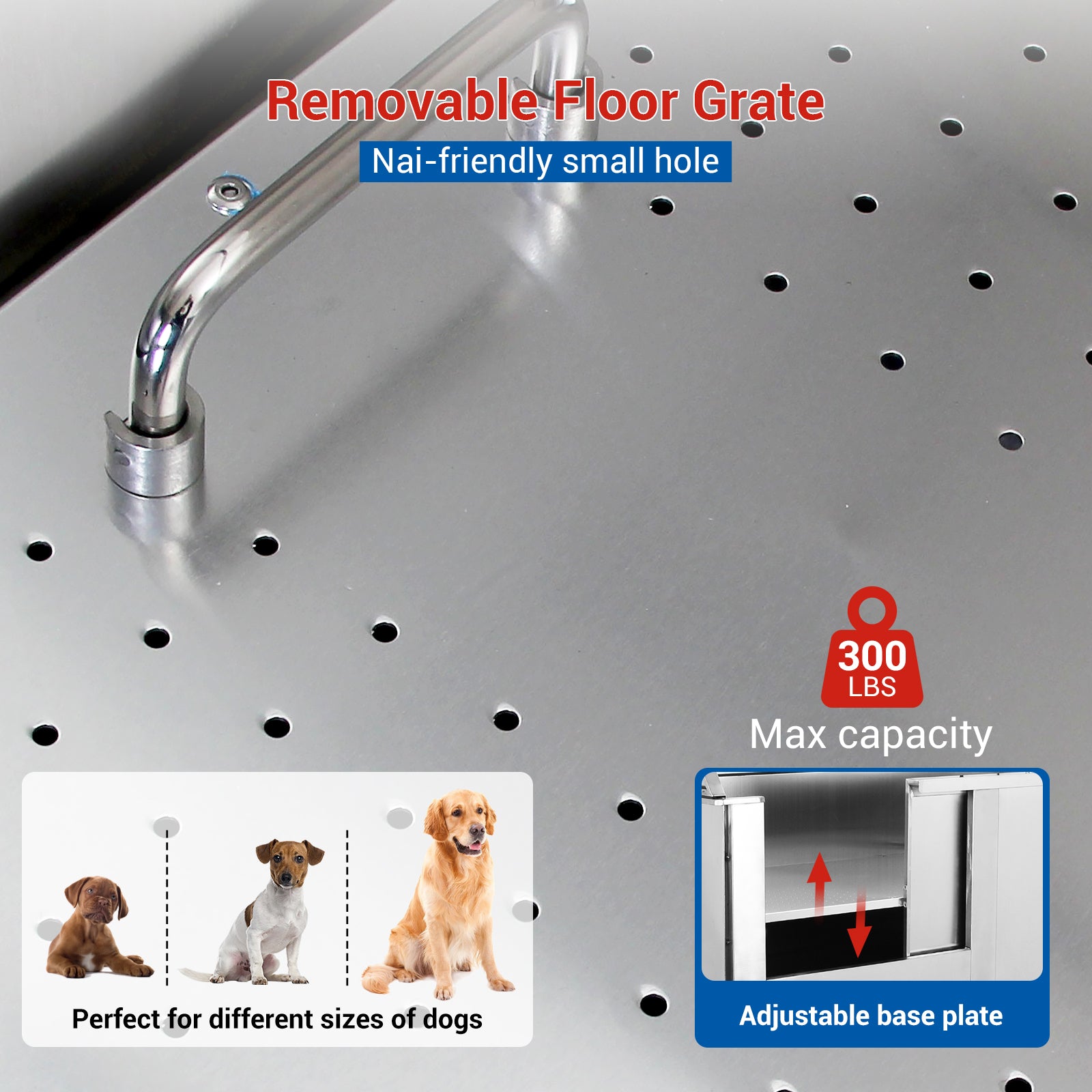 Garvee 50 Inch Stainless Steel Large Dog Grooming Tub Wash Station