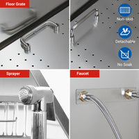 Garvee 50 Inch Stainless Steel Large Dog Grooming Tub Wash Station