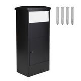 Garvee Package Delivery Box Large 20.5"x13.8"x44.1" Black Galvanized Steel With Code Lock For Outdoor Porch Curbside