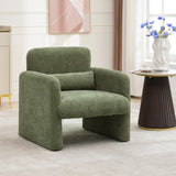 Garvee Accent Chair with Arms, Modern Chenille Fabric Living Room Chair, 28.5 X 27 in Comfy Accent Chair Upholstered Armchair Leisure Single Sofa Chair for Bedroom, Office, Apartment, Green - Green