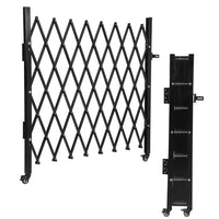 Garvee Single Foldable Security Gate, 50"H x 43"W Aluminum Expandable Fence Portable Safety Barrier with Casters Retractable Driveway Gates 360° Rolling Barricade Gate Mobile Barricade Safety Barrier Black