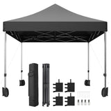Garvee Commercial Canopy Tent, 10x10 Pop Up Canopy Tent Heavy Duty 500D Waterproof with Roller Bag & 4 Sandbag for Outdoor Camping Stall Party Event (Black) - Black