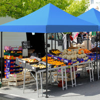 Garvee 10x10 Heavy Duty Pop Up Canopy - Commercial 500D Waterproof Tent with Steel Frame & Roller Bag (Blue) for Outdoor Events
