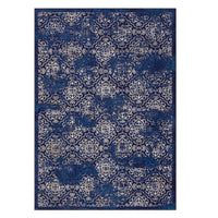 Garvee Large Throw Rugs for Living Room 10x13, Vintage Washable Rugs for Bedroom Non Slip Entryway Rugs, Moroccan Soft Rubber Backing Low Pile Printed Carpet for Bedside Kitchen, Blue
