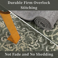Garvee Large Throw Rugs for Living Room 10x13, Vintage Washable Rugs for Bedroom Non Slip Entryway Rugs, Moroccan Soft Rubber Backing Low Pile Printed Carpet for Bedside Kitchen, Olive Green