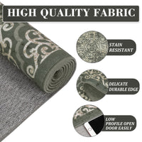 Garvee Large Throw Rugs for Living Room 10x13, Vintage Washable Rugs for Bedroom Non Slip Entryway Rugs, Moroccan Soft Rubber Backing Low Pile Printed Carpet for Bedside Kitchen, Olive Green