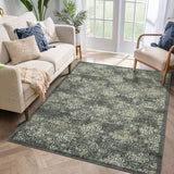 Garvee Large Throw Rugs for Living Room 10x13, Vintage Washable Rugs for Bedroom Non Slip Entryway Rugs, Moroccan Soft Rubber Backing Low Pile Printed Carpet for Bedside Kitchen, Olive Green - Green