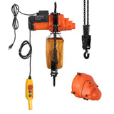 Garvee 1-Ton Electric Chain Hoist - 2200LB Capacity, 10' Lift, 110V w/DT Carburized G80 Chain & 360° Hooks (Garage Ceiling Crane)