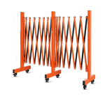 Garvee Metal Expandable Barricade, 23 Ft Folding Security Gate, High Strength Steel Expandable Barricade Gate Outdoor, Industrial Expandable Barricade Gate with Casters, Orange&Black - Orange and Black