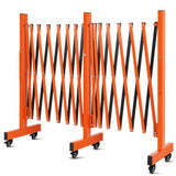 Garvee Metal Expandable Barricade, 16 Ft Folding Security Gate, High Strength Steel Expandable Barricade Gate Outdoor, Industrial Expandable Barricade Gate with Casters, Orange&Black - Orange and Black