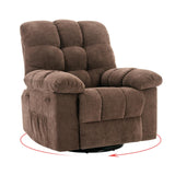 Garvee Rocking Recliner Chair, 360° Swivel Rocker Chair for Living Room, Upholstered Fabric Nursery Chair with Side Pockets for Small Spaces, q235 Steel Frame Lazy Boy Recliner Single Sofa, Brown - Brown