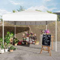 Garvee 10x10 ft Pop Up Canopy Tent - Height Adjustable Outdoor Pavilion - Portable Folding Gazebo, Easy Setup - Perfect for Parties, Garden, Camping, Beach & Outdoor Events - White