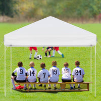 Garvee 10x10 ft Pop Up Canopy Tent - Height Adjustable Outdoor Pavilion - Portable Folding Gazebo, Easy Setup - Perfect for Parties, Garden, Camping, Beach & Outdoor Events - White