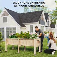 Garvee 46x24x31 in Wooden Raised Garden Bed with Legs & Hooks,13.7 in Planter Box, Non-Woven Liner, Outdoor Vegetable, Herb & Flower Planter