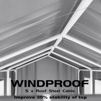 Garvee Heavy-Duty Carport Canopy 13'x25'x11' Windproof UV-Resistant Steel Frame Roll-Up Sidewalls Ventilated Windows Outdoor Vehicle Storage