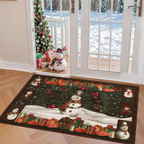 Garvee Christmas Snowman Area Rug Washable Non Slip Christmas Rugs for Living Room Low Pile Throw Rug Carpet Christmas Decorations Red Green 3*5Ft - Red