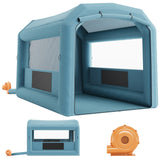 Garvee Inflatable Paint Booth, 13x10x9 ft Inflatable Spray Booth Tent with 950W Blower, Portable Spray Shelter with Air Filter System for Car Motorcycle Garage Furniture Parts DIY Painting - Blue