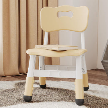 Garvee Set of 2 Kids Chairs in 3 Level Height Adjustable Design Suitable for Age 2-6 for Home Family Classroom Nursery Indoor Use, Natural