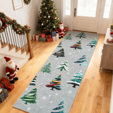 Garvee Christmas Tree Grey 2x6 Area Rug, Washable, Non-Slip, Decorative Floor Carpet for Bedroom, Living Room - Christmas Trees|Gray