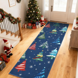 Garvee Christmas Tree Blue 2x6 Area Rug, Washable, Non-Slip, Decorative Floor Carpet for Bedroom, Living Room - Christmas Trees|Blue