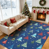 Garvee Christmas Tree Area Rug, Washable, Non-Slip, Decorative Floor Carpet for Bedroom, Living Room - Christmas Trees|Blue