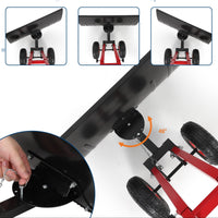 Garvee 29"W X 20"H Snow Pusher Shovel with Wheels,Heavy Duty Steel Snow Shovel with Wheels,Angled Blade Efficient Snow Removal With5-Position Angled Blade & Adjustable Handle for Doorway, Sidewalk