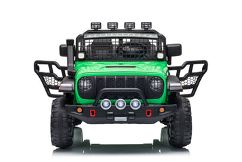 Garvee 24V Ride on Toys for Big Kids, 2-Seater Electric Ride on Car Truck with Remote Control, Four-Wheel Shock Absorbers, 4 Mph Max Speed, Music, LED Lights for Boys Girls, Green