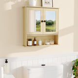 Garvee Bathroom Wall Mirror Cabinet with Adjustable Shelves, Oak - Oak
