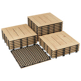 Garvee Acacia Wood interconnected Deck Tiles – 33 Pack, 12"x12" Waterproof Non-Slip Outdoor Patio Flooring for Balcony, Garden, Poolside – Easy DIY Installation, Covers 32 Sq Ft, Natural Finish - Natural Lacquer