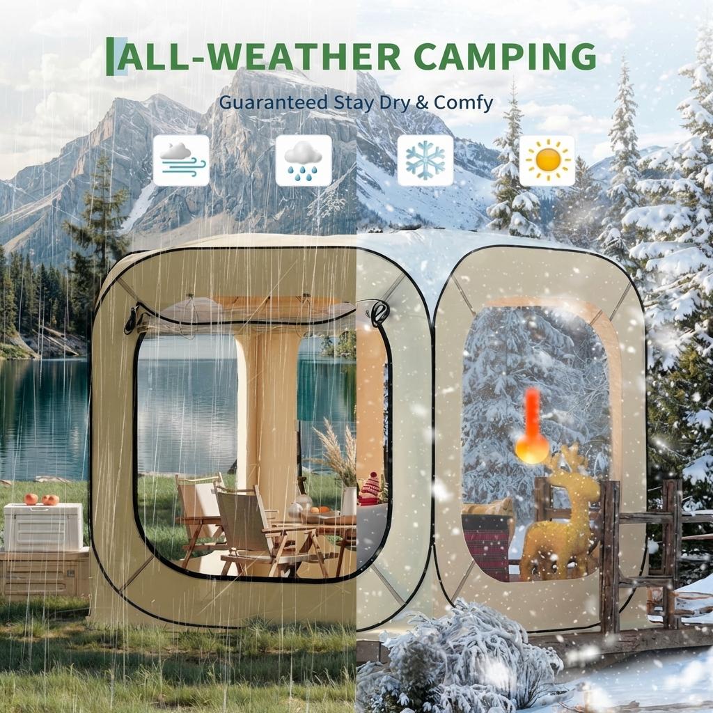 Garvee Quick Pop Up Clear Bubble Tent for 3-6 People - Outdoor Waterproof Dome Igloo Shelter - UV Protection, Easy Setup, Ideal for Camping, Patio, Backyard, Sports Events - Size: 6x6ft