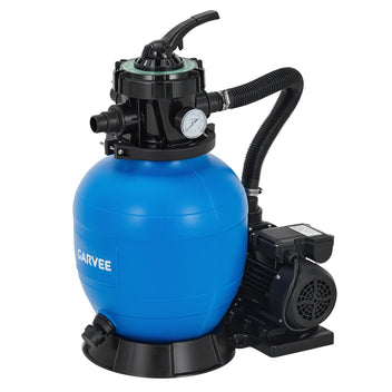 Garvee 12" Sand Filter Pump 1/2HP 2642 GPH for Above Ground Pools, 7-Way Valve, Strainer Basket, Easy Maintenance