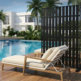 Garvee 70"x47" 3-Panel Metal Outdoor Privacy Screen in Louver Design for Patio, Deck, Balcony, Yard and Garden, Black - Black