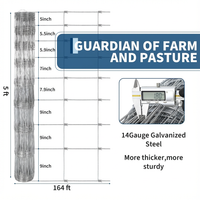 Garvee Livestock Fence, 5‘ x 164’ Galvanized Wire Fencing, Cattle Farm Fence, Deer Fences, Heavy Zinc Goat Fences for Goat Deer Yard Livestock Protection