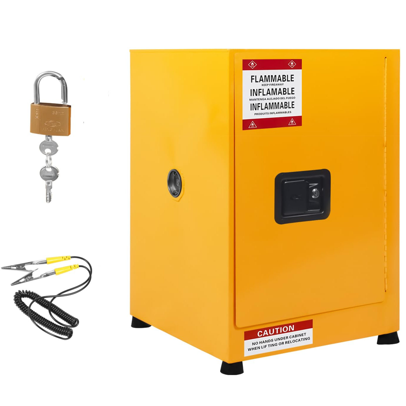 Garvee 17x17x22" Galvanized Steel Flammable Storage Cabinet, Yellow