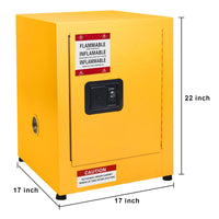 Garvee 17x17x22" Galvanized Steel Flammable Storage Cabinet, Yellow