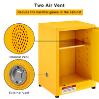 Garvee 17x17x22" Galvanized Steel Flammable Storage Cabinet, Yellow