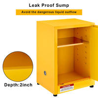 Garvee 17x17x22" Galvanized Steel Flammable Storage Cabinet, Yellow