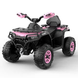 Garvee 12V Electric Ride On Car for Kids 3-8 Years, 2 * 45W Motor, Remote Control, LED Lights, Music Player & Emergency Brake, Battery Powered Cars for Toddlers & Big Kids - Pink - Pink