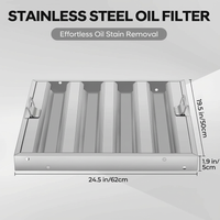 Garvee Hood Filters 19.5W x 24.5H Inch 430 Stainless Steel Commercial Kitchen Range Hood Baffle Grease Filter 5 Pack