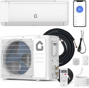 Garvee 7-in-1 Ductless Mini Split Air Conditioner & Heat Pump, 24000 BTU, 21 SEER2, Inverter, WiFi & Alexa Compatible, 208-230V, Cools & Heats up to 1500 Sq.Ft, R32/R35, 7 Fan Speeds, Eco Mode - US Standard
