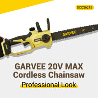 Garvee 20V MAX Cordless Chainsaw - 12-Inch Portable Electric Chain Saw with 2000mAh Battery and Charger, Lightweight and Powerful Pruning Tool for Wood Cutting, Garden, Yard, and Outdoor Use
