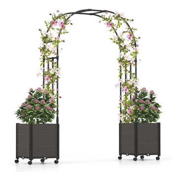 Garvee Metal Garden Arch Trellis, Black Wedding Arbor for Climbing Plants, Span 1.2