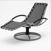 Garvee Spring Rocking Patio Chaise Lounge Chair, Outdoor Adjustable Reclining Sun Lounger with High-Back Textilene Mesh, Ergonomic Poolside Lawn Recliner for Backyard, Balcony, Tanning, Black