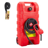 Garvee Fuel Caddy 15 Gallon Portable Diesel Fuel Caddy with Pump, 10ft Hose, Manual Siphon 7.5 L/min, UV-Resistant for Garage and Workshop, Red - Red