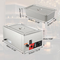 GARVEE 20QT Commercial Food Warmer - 1200W Electric Steam Table with Adjustable Temperature (86-185°F), Fast Heating, Stainless Steel, and Safety Features for Catering