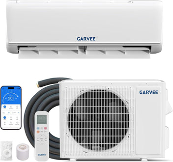 Garvee 12000 BTU Mini Split Air Conditioner with Heat Pump – 18.5 SEER2 – Ductless – WiFi Smart Control – Alexa Compatible – Low Noise – Cools & Heats up to 750 Sq.ft – 208-230V – US Standard