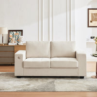 Garvee 71" Chenille Fabric Sofa Modern Comfort Sofa with USB/Type-C Ports, Deep Seat Cushions, Removable Cover, Wide Armrests Ideal for Living Rooms, Small Spaces, and Apartments - Beige