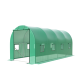 Garvee 15'x6.5'x6.5' Walk-In Greenhouse Plant Green House Kit with Roll-Up Doors - Green