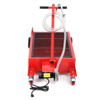Garvee 20 Gallon Electric Oil Drain Pan with 110V Pump & 8 Ft Hose, Low Profile & T Folding Handle Oil Drain Cart for Truck, Cars, SUVs